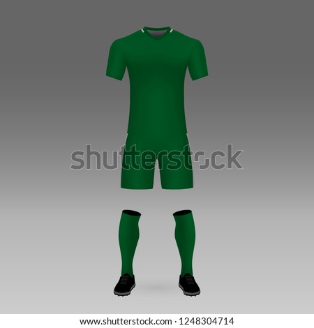 football kit Panathinaikos, shirt template for soccer jersey. Vector illustration