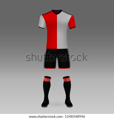 football kit Feyenoord, shirt template for soccer jersey. Vector illustration