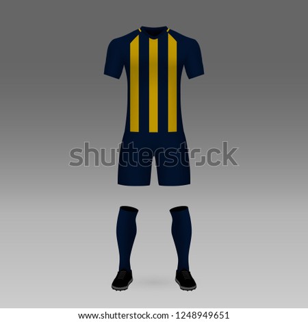 football kit Rosario Central, shirt template for soccer jersey. Vector illustration