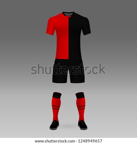 football kit Newell's Old Boys, shirt template for soccer jersey. Vector illustration