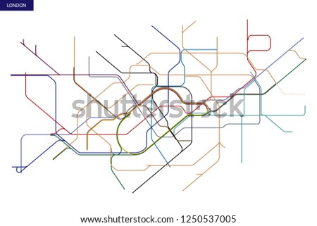 schematic transit map of the London Underground and Overground