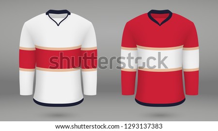 Realistic hockey kit Florida Panthers, shirt template forice hockey jersey. Vector illustration