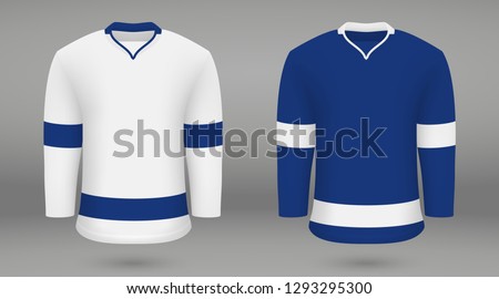 Realistic hockey kit Tampa Bay Lightning, shirt template for ice hockey jersey. Vector illustration