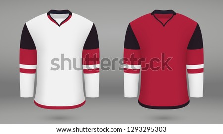 Realistic hockey kit Arizona Coyotes, shirt template for ice hockey jersey. Vector illustration