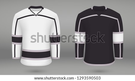 Realistic hockey kit Los Angeles Kings, shirt template for ice hockey jersey. Vector illustration