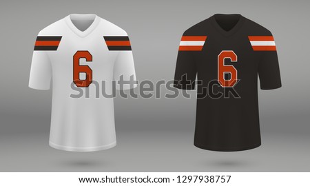 Realistic american football jersey Cleveland Browns. shirt template for kit. Vector illustration