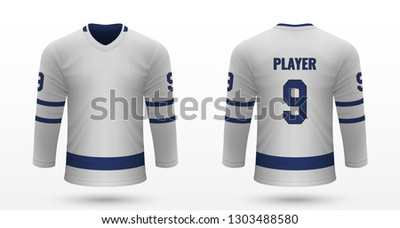 Realistic sport shirt, Toronto Maple Leafs jersey template for ice hockey kit. Vector illustration