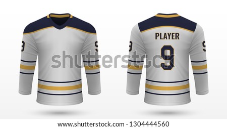 Realistic sport shirt, Buffalo Sabres jersey template for ice hockey kit. Vector illustration