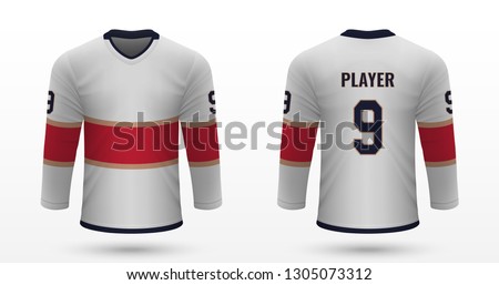 Realistic sport shirt, Florida Panthers jersey template for ice hockey kit. Vector illustration