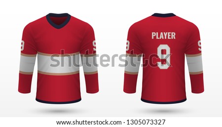 Realistic sport shirt, Florida Panthers jersey template for ice hockey kit. Vector illustration