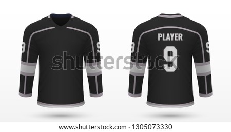 Realistic sport shirt, Los Angeles Kings jersey template for ice hockey kit. Vector illustration