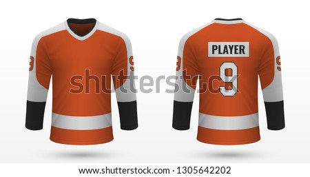 Realistic sport shirt, Philadelphia Flyers jersey template for ice hockey kit. Vector illustration