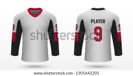 Realistic sport shirt, Ottawa Senators jersey template for ice hockey kit. Vector illustration