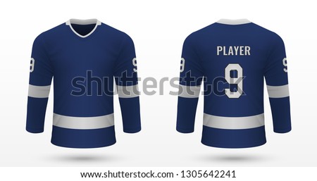 Realistic sport shirt, Tampa Bay Lightning jersey template for ice hockey kit. Vector illustration