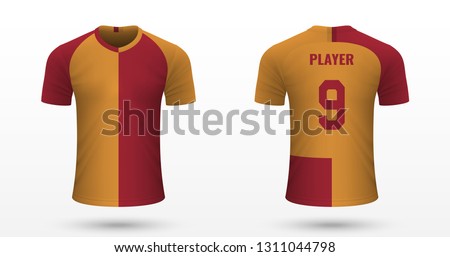 Realistic soccer shirt Galatasaray, jersey template for football kit. Vector illustration