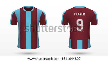 Realistic soccer shirt Trabzonspor, jersey template for football kit. Vector illustration