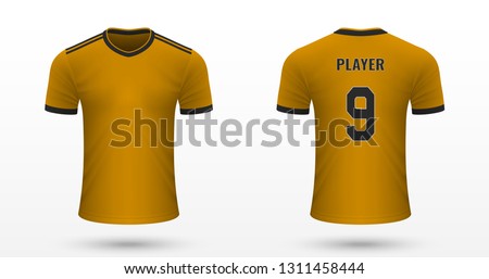 Realistic soccer shirt Wolverhampton Wanderers, jersey template for football kit. Vector illustration