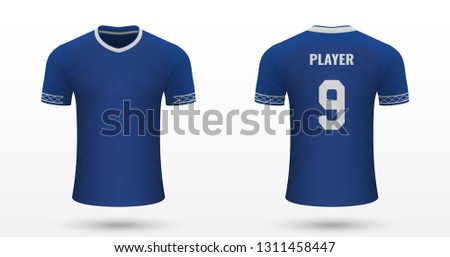 Realistic soccer shirt Everton, jersey template for football kit. Vector illustration
