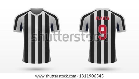 Realistic soccer shirt Newcastle United, jersey template for football kit. Vector illustration