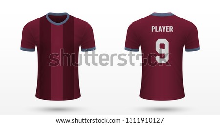 Realistic soccer shirt Aston Villa, jersey template for football kit. Vector illustration