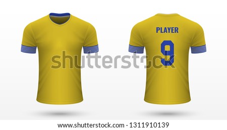 Realistic soccer shirt Leeds United, jersey template for football kit. Vector illustration