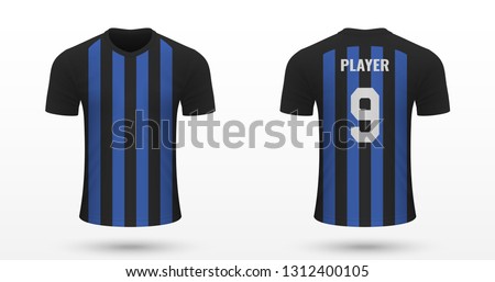 Realistic soccer shirt Inter, jersey template for football kit. Vector illustration