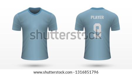 Realistic soccer shirt Celta Vigo, jersey template for football kit. Vector illustration