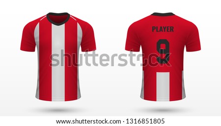 Realistic soccer shirt Athletic Bilbao, jersey template for football kit. Vector illustration