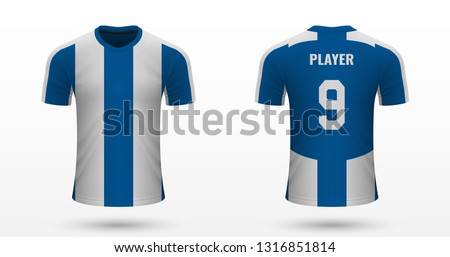 Realistic soccer shirt Espanyol, jersey template for football kit. Vector illustration