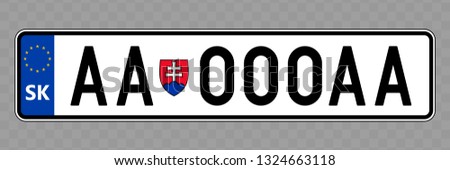 Number plate. Vehicle registration plates of Slovakia