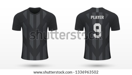 Realistic soccer shirt Eintracht Frankfurt, jersey template for football kit. Vector illustration