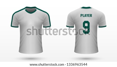 Realistic soccer shirt Borussia Monchengladbach, jersey template for football kit. Vector illustration
