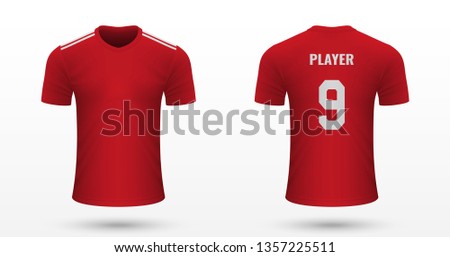 Realistic soccer shirt Benfica, jersey template for football kit