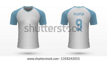 Realistic soccer shirt Olympique Marseille, jersey template for football kit