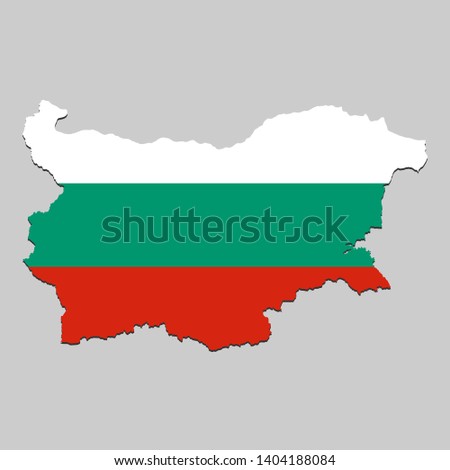 Map of Bulgaria with national flag. Vector Illustration.