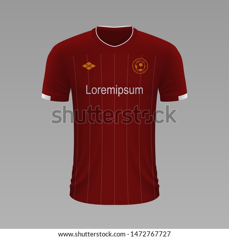 Realistic soccer shirt Liverpool 2020, jersey template for football kit. Vector illustration