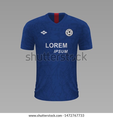 Realistic soccer shirt Chelsea 2020, jersey template for football kit. Vector illustration ストックフォト © 