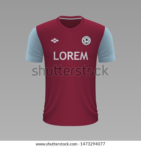 Realistic soccer shirt Aston Villa 2020, jersey template for football kit. Vector illustration