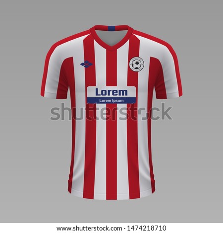 Realistic soccer shirt Atletico Madrid 2020, jersey template for football kit. Vector illustration