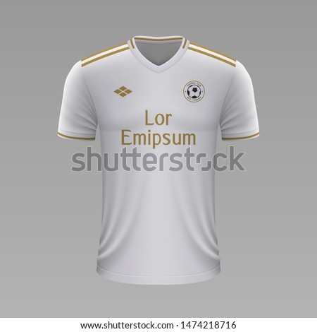 Realistic soccer shirt Real Madrid 2020, jersey template for football kit. Vector illustration