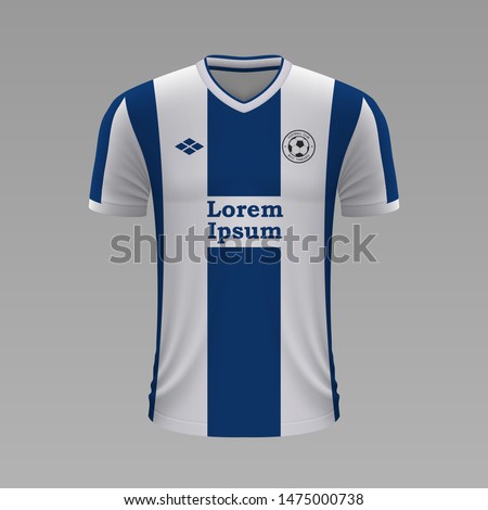 Realistic soccer shirt Espanyol 2020, jersey template for football kit. Vector illustration