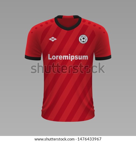 Realistic soccer shirt Bayer Leverkusen 2020, jersey template for football kit. Vector illustration