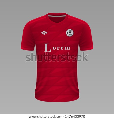 Realistic soccer shirt Bayern Munich 2020, jersey template for football kit. Vector illustration