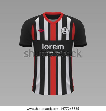 Realistic soccer shirt Eintracht Frankfurt 2020, jersey template for football kit. Vector illustration