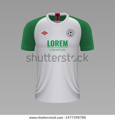 Realistic soccer shirt Augsburg 2020, jersey template for football kit. Vector illustration