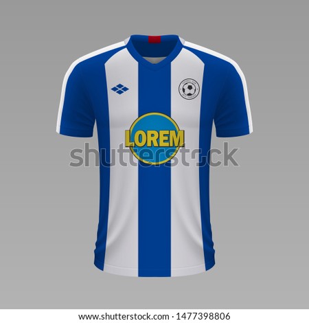 Realistic soccer shirt Hertha Berlin 2020, jersey template for football kit. Vector illustration