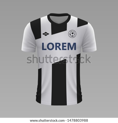 Realistic soccer shirt Udinese 2020, jersey template for football kit. Vector illustration