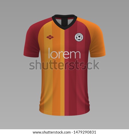 Realistic soccer shirt Galatasaray 2020, jersey template for football kit. Vector illustration
