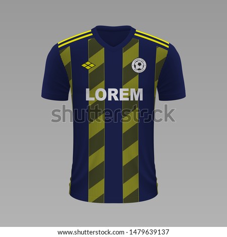 Realistic soccer shirt Fenerbahce 2020, jersey template for football kit. Vector illustration