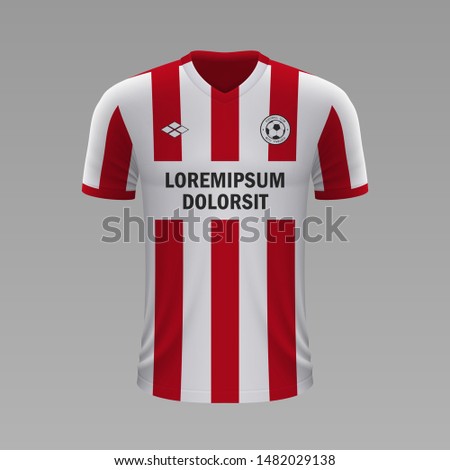 Realistic soccer shirt PSV Eindhoven 2020, jersey template for football kit